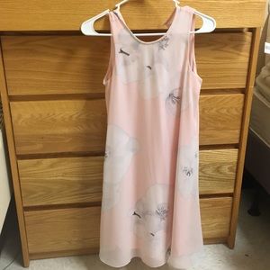Pink and gray floral dress, worn twice